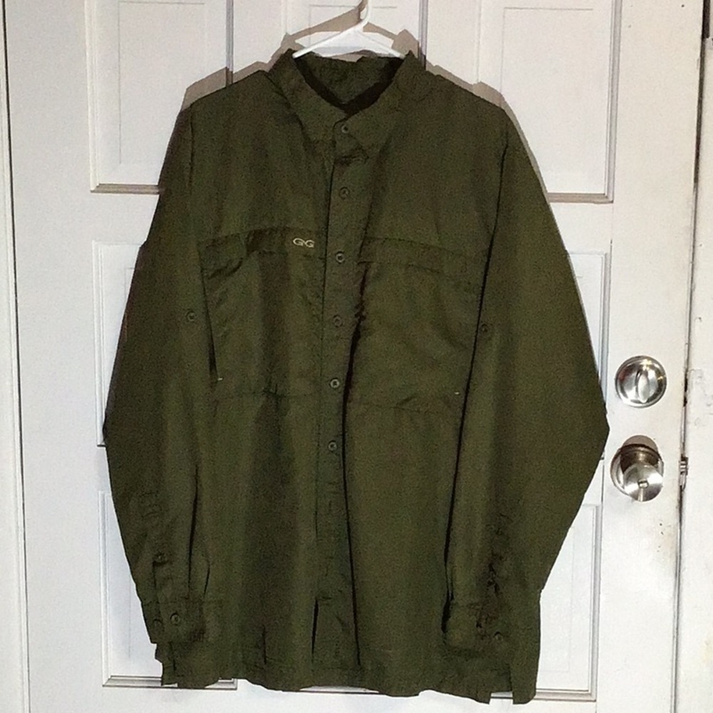 GG Olive Green Men's Outdoor Long Sleeve Shirt